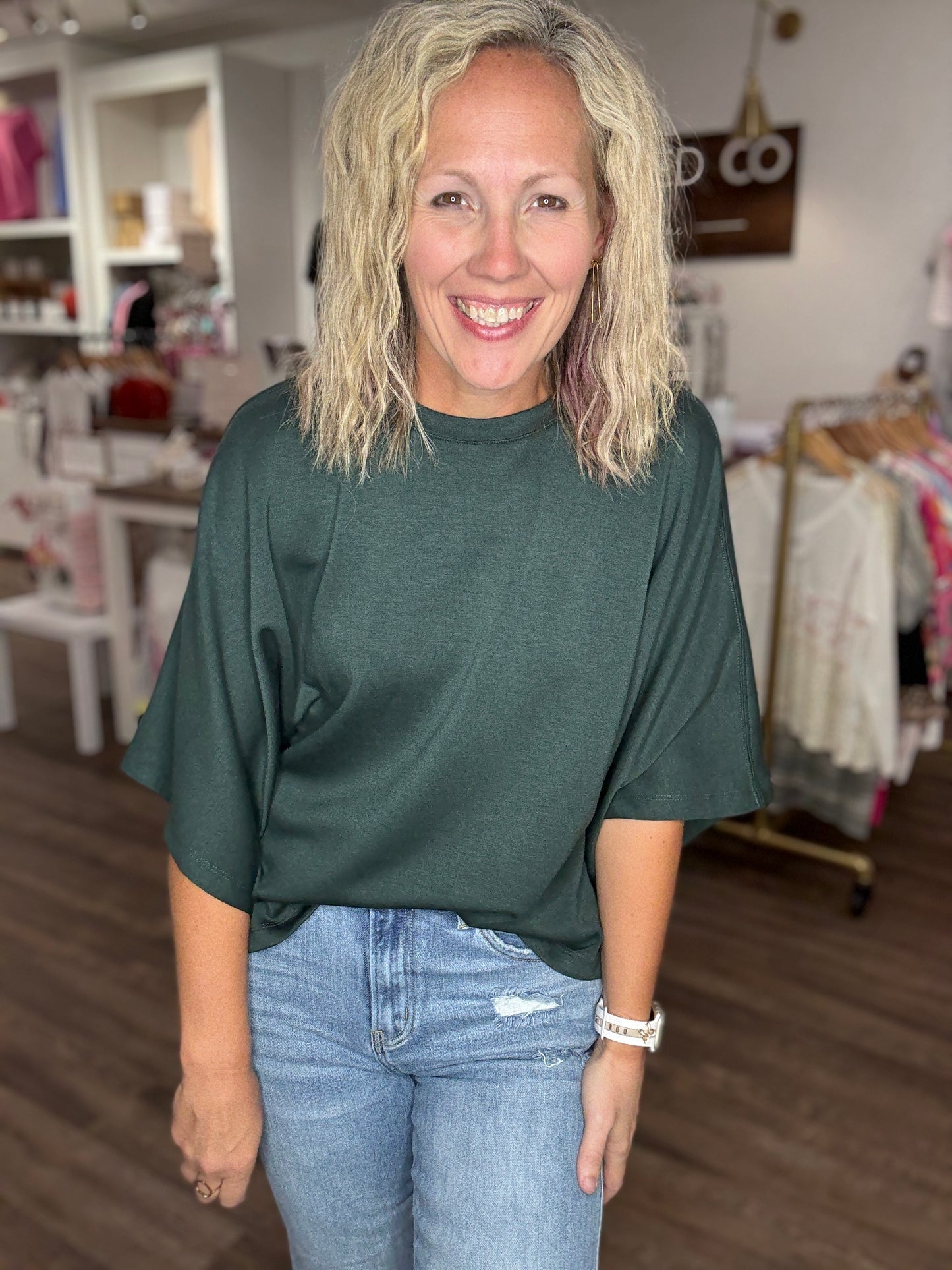 Saturday Stroll Top- Green