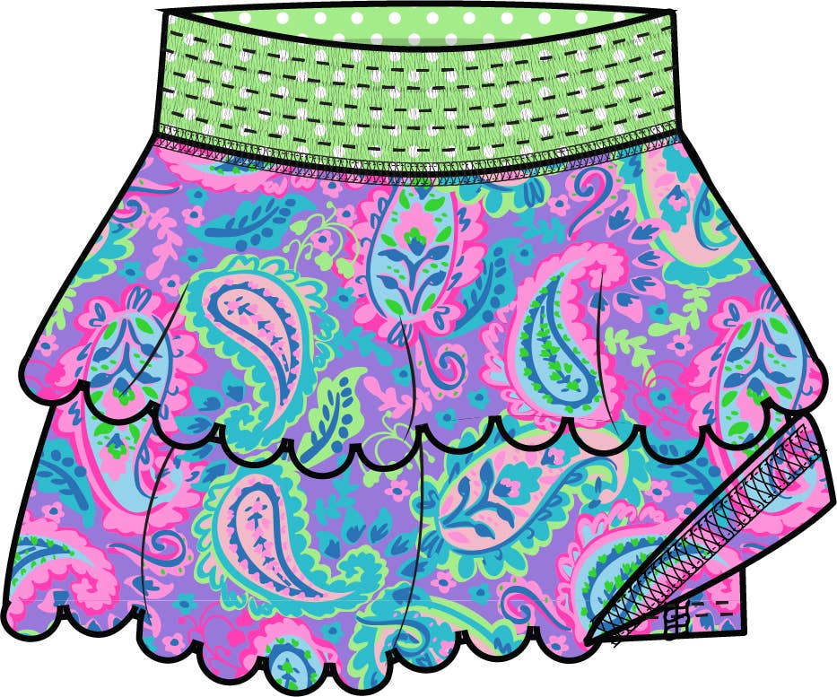 Paisley Pop Active Skort