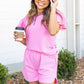 Quarter Zip with Flutter Sleeves- Pink