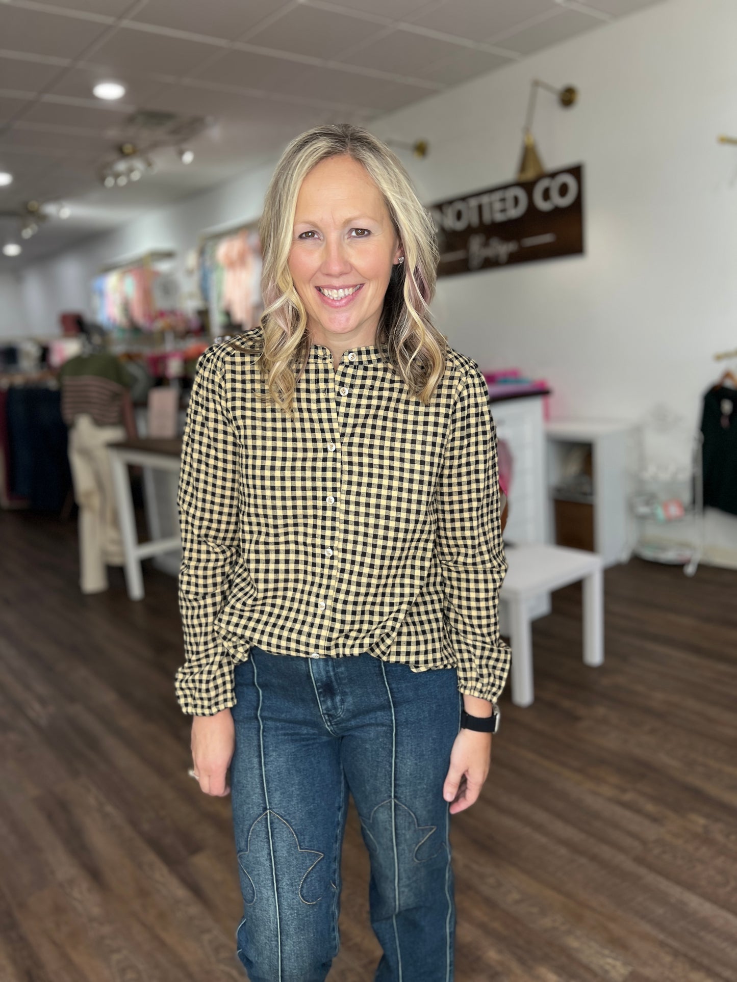 Fall Gingham Top