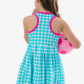 Aqua Gingham Dress