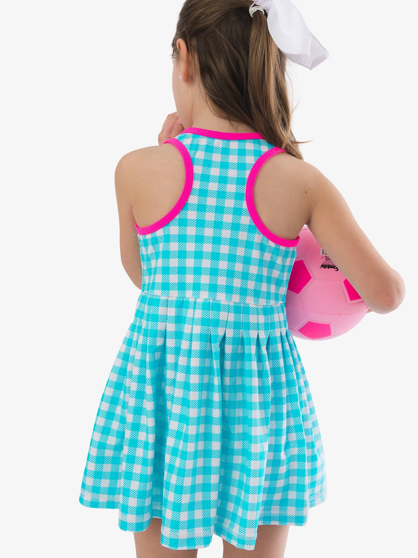 Aqua Gingham Dress