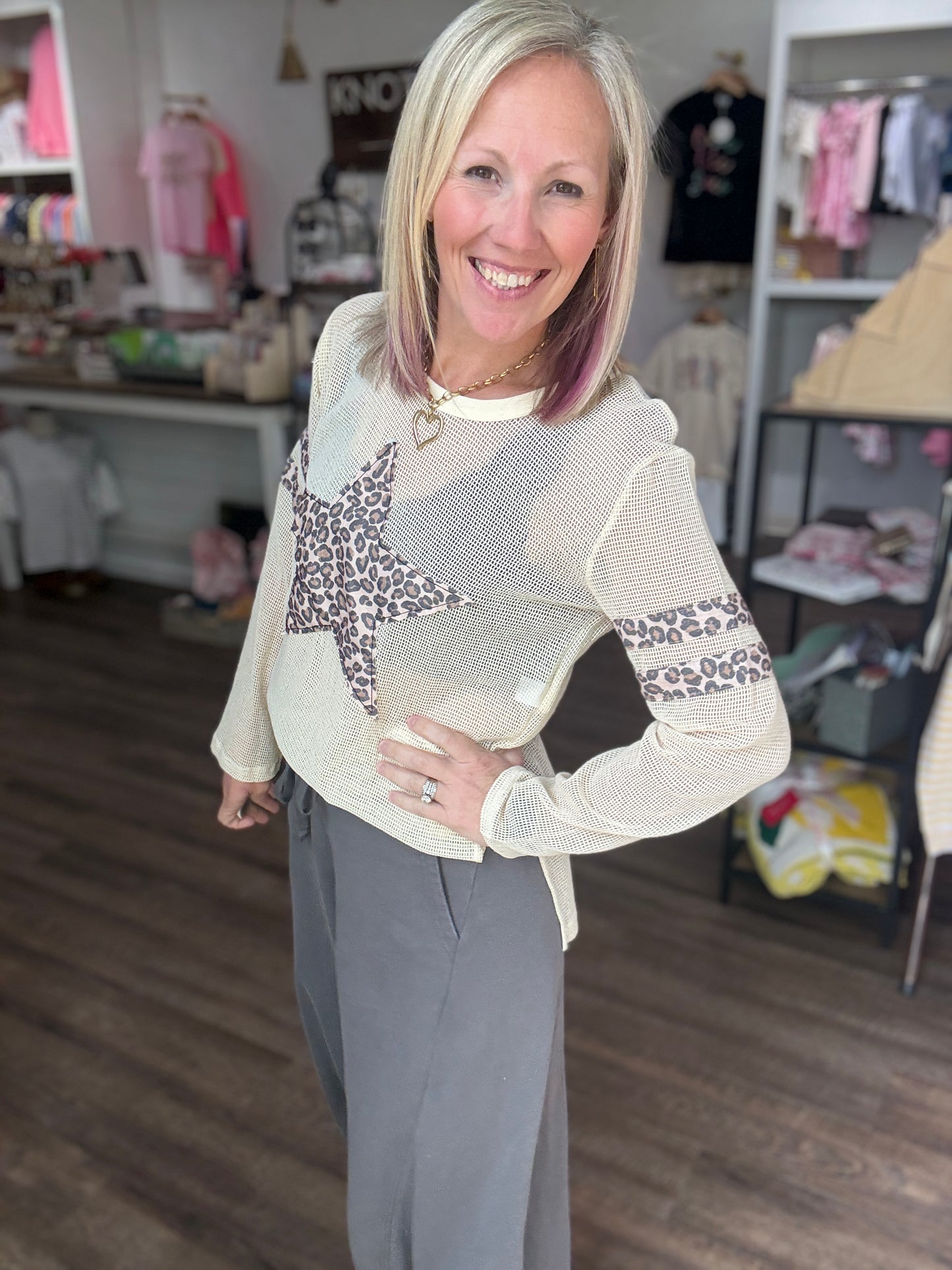 Mellow Mesh Top- Cheetah