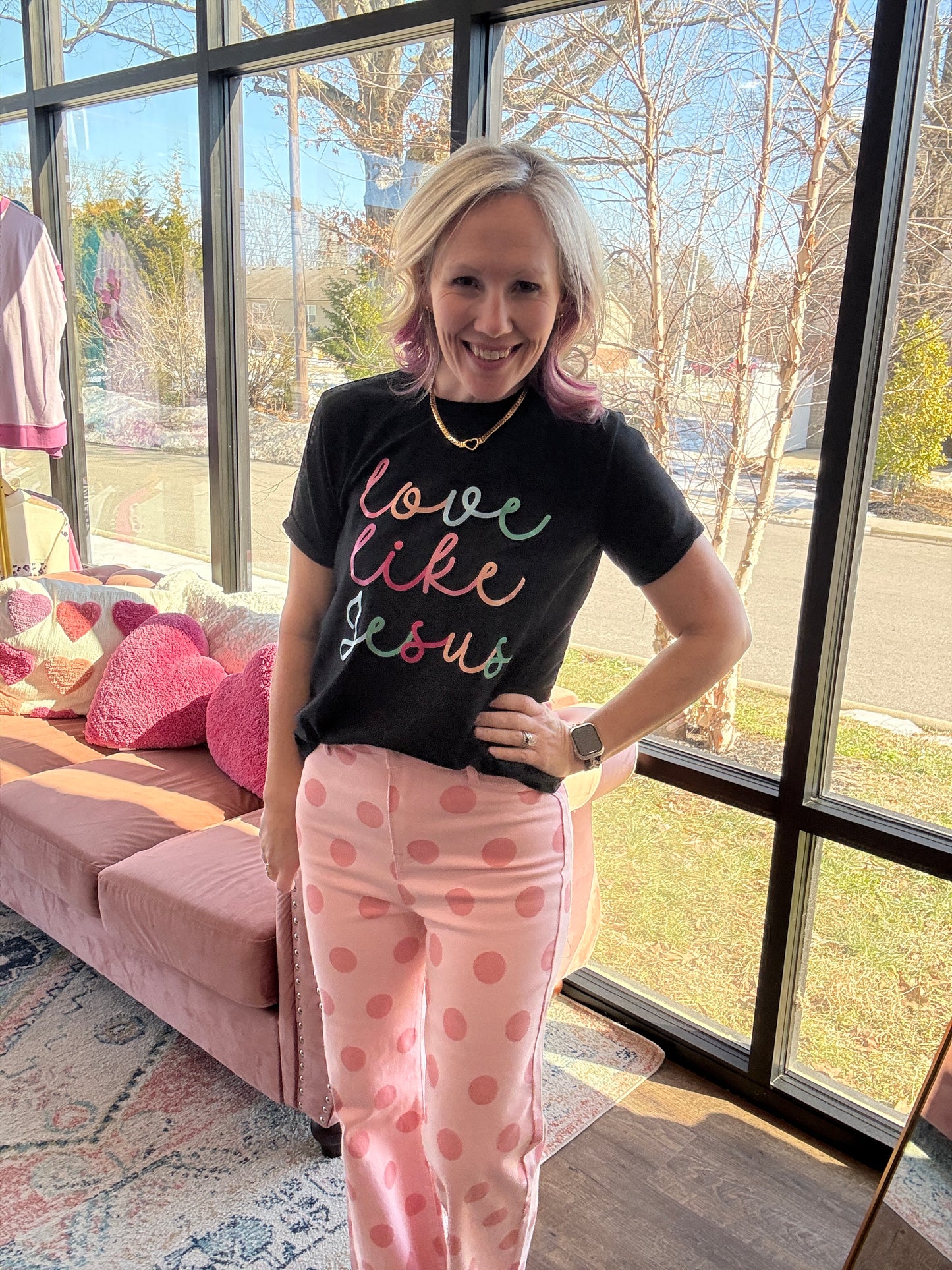 Pink Pop Polka Dot Denim