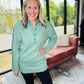 Cozy Henley Top- Smokey Sage