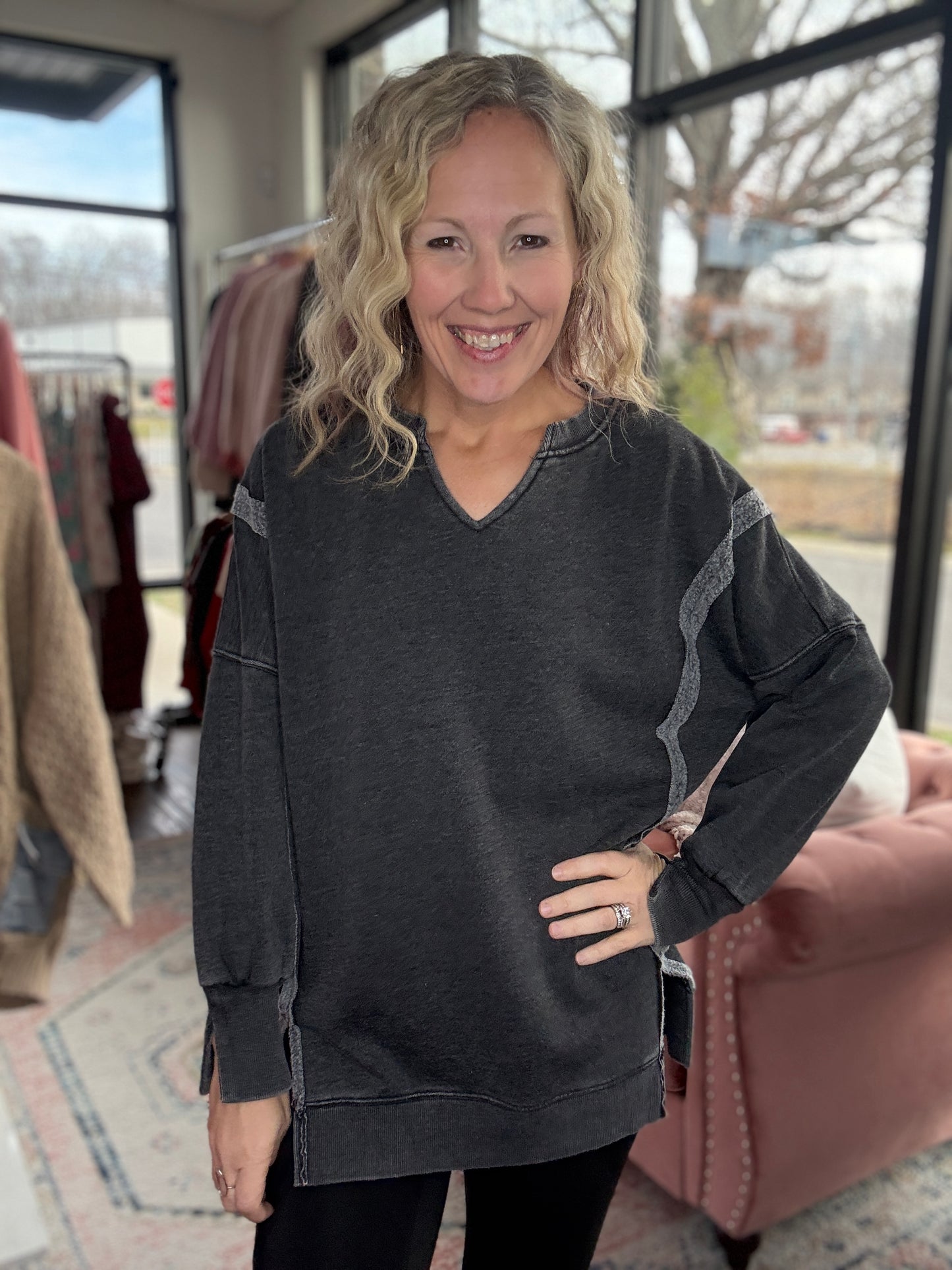 Comfy Cut Crew- Black