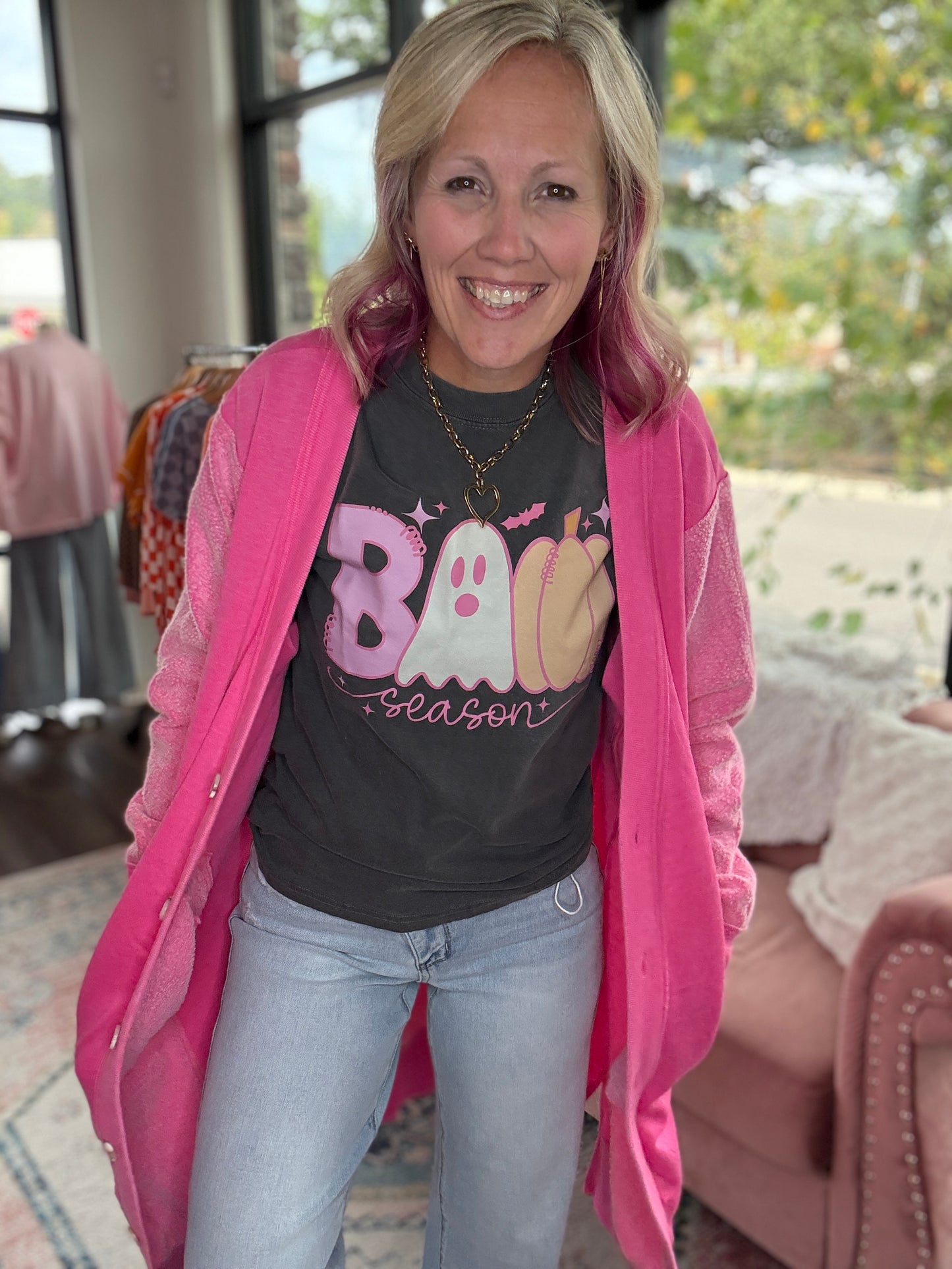 It's Friday Cardi- Pink