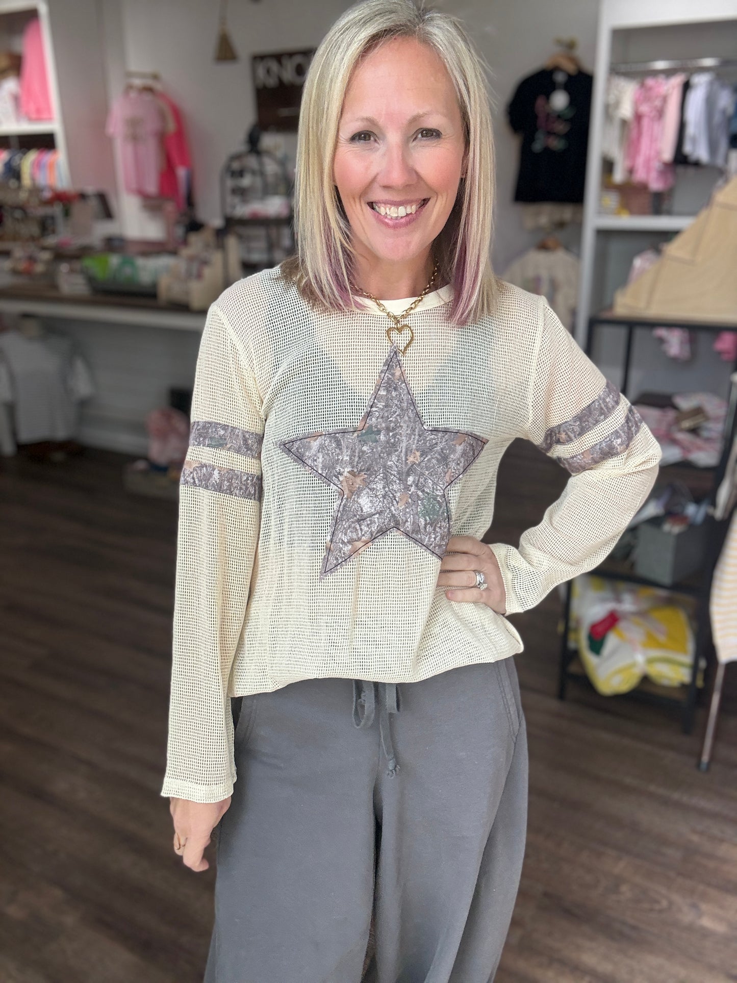 Mellow Mesh Top- Camo