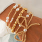 Bow Knot Pearl Beaded Bracelet Set