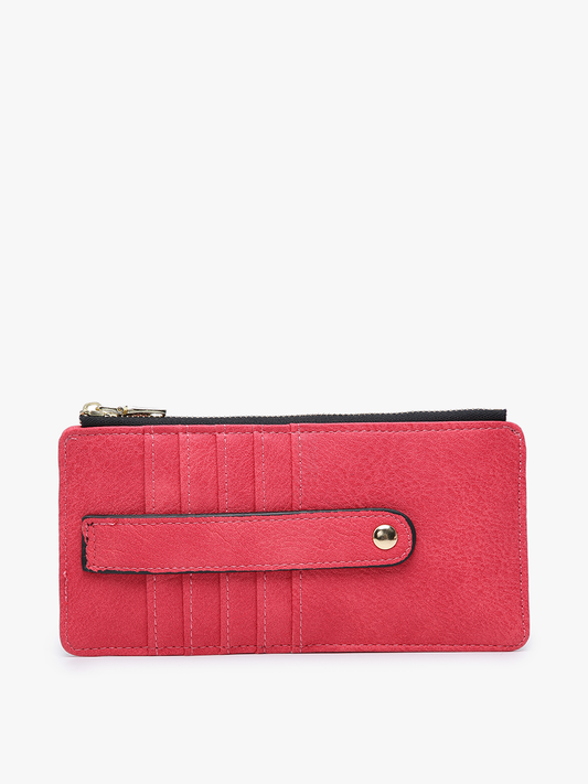 Saige Slim Card Holder: Hot Pink