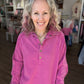 Marley Snap Sweatshirt- Magenta