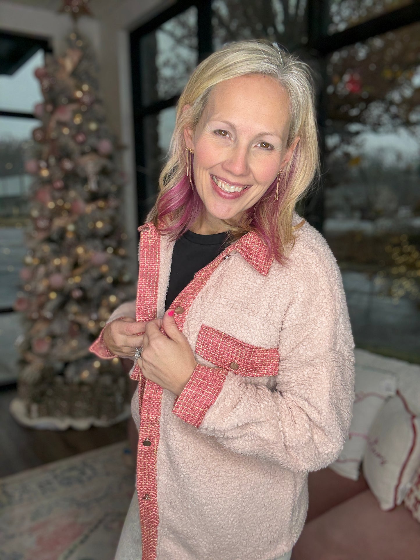 The Tweed Trails Jacket-Pink