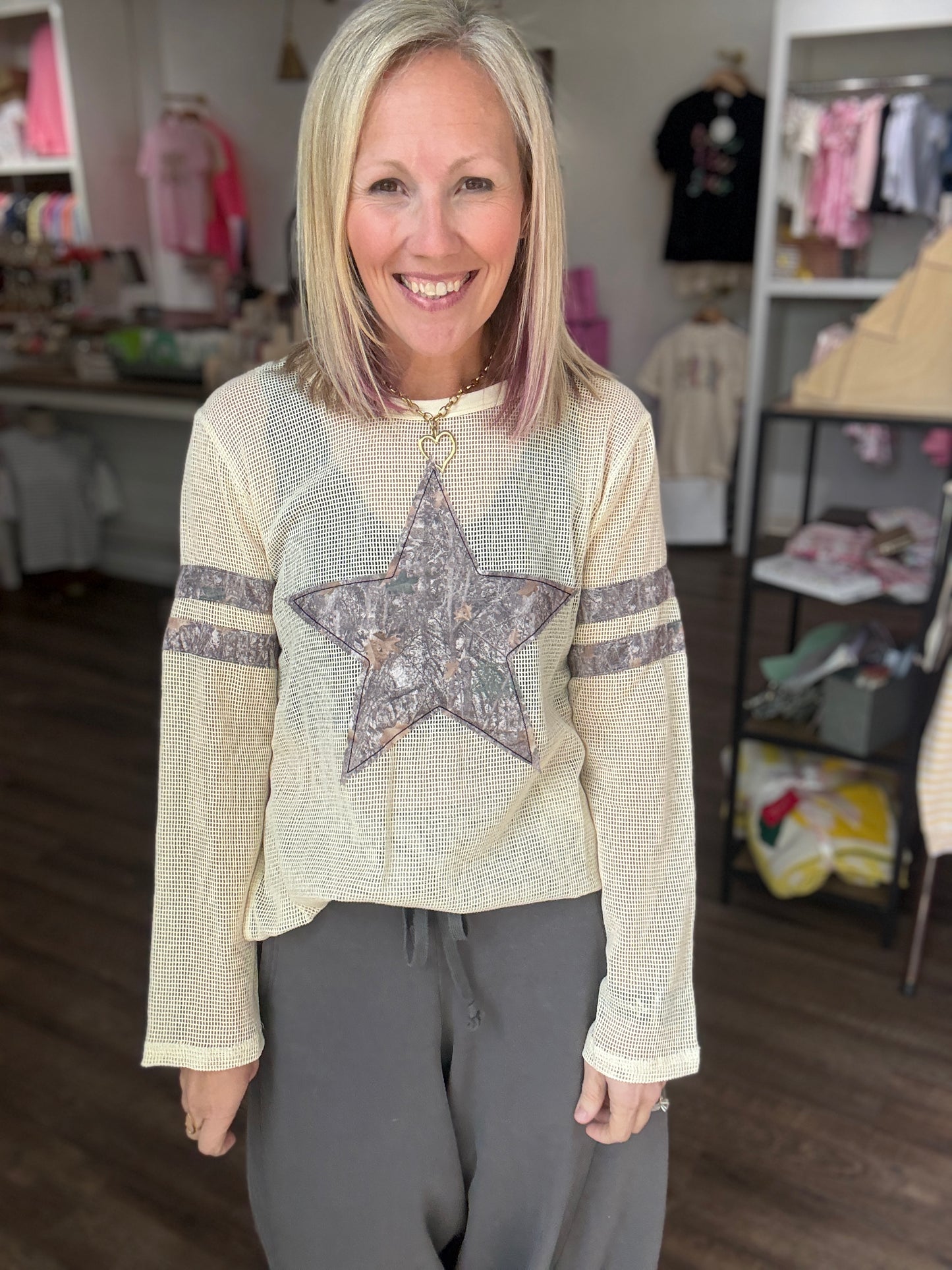 Mellow Mesh Top- Camo