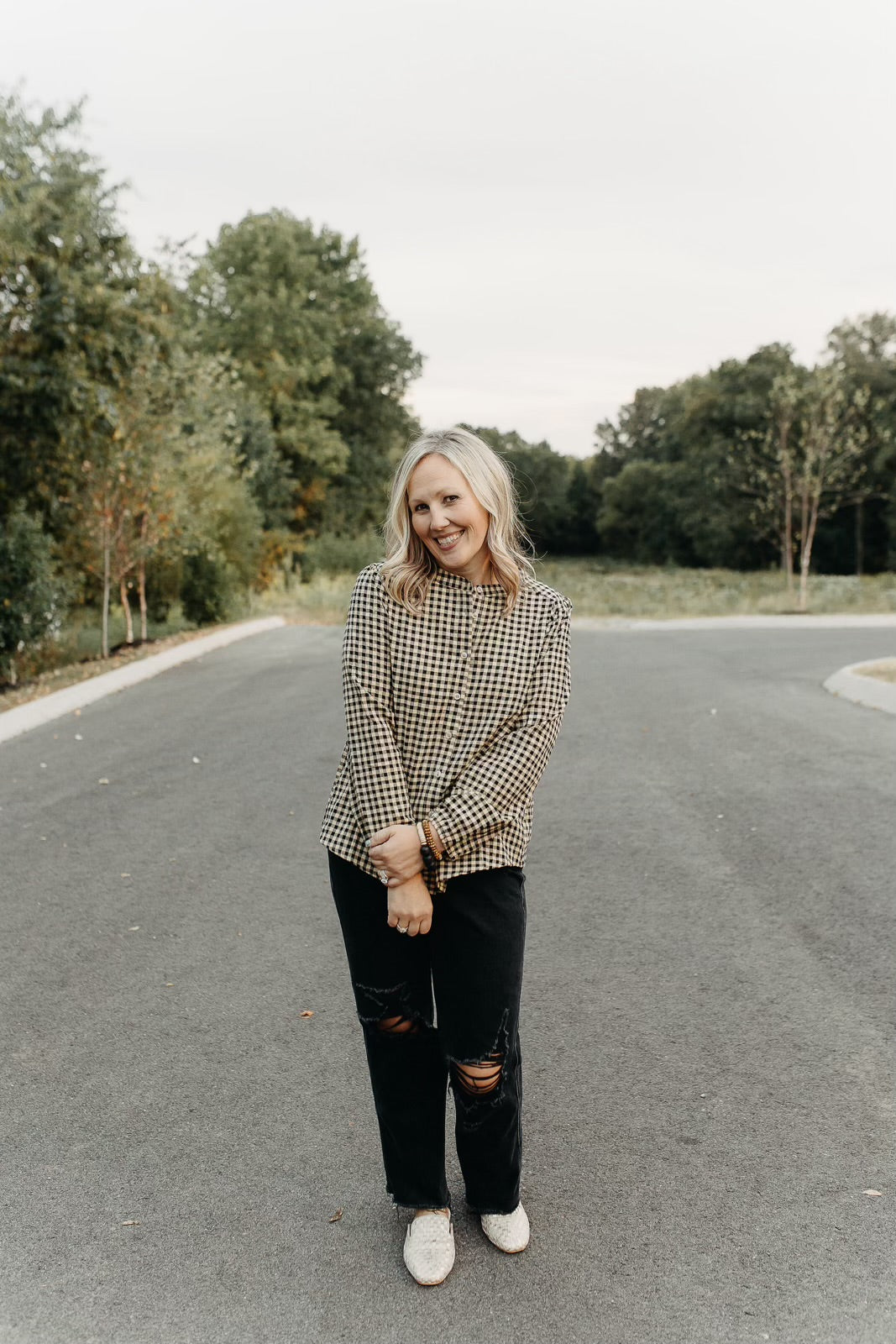 Fall Gingham Top