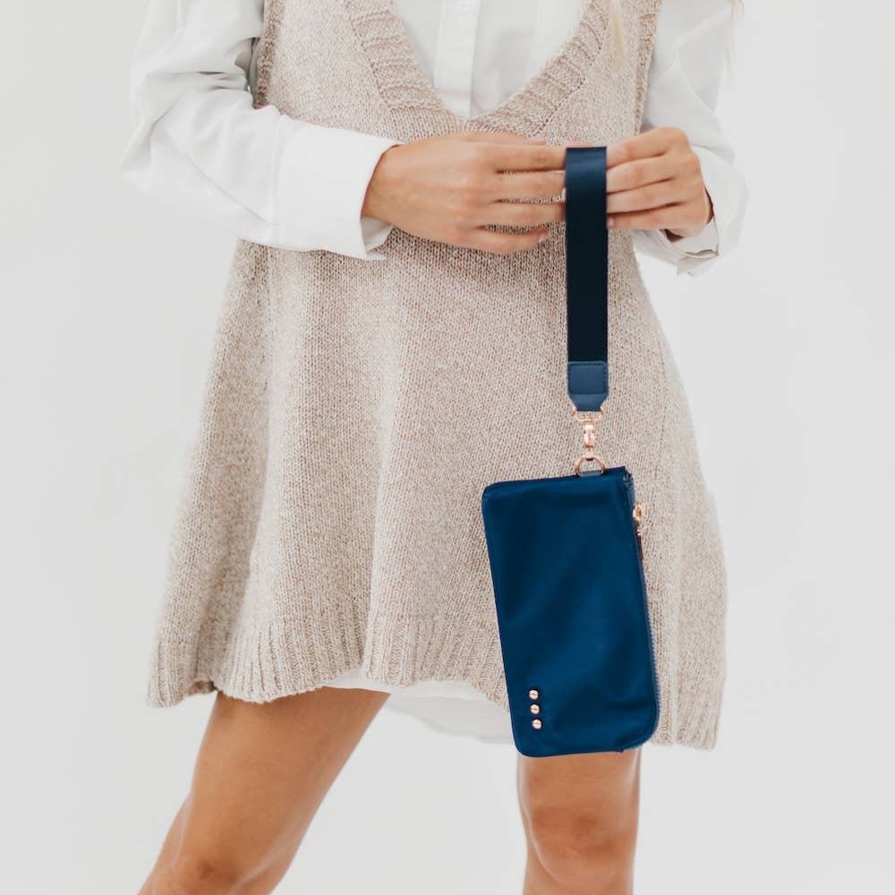 Nylon Wristlet Wallet: Navy