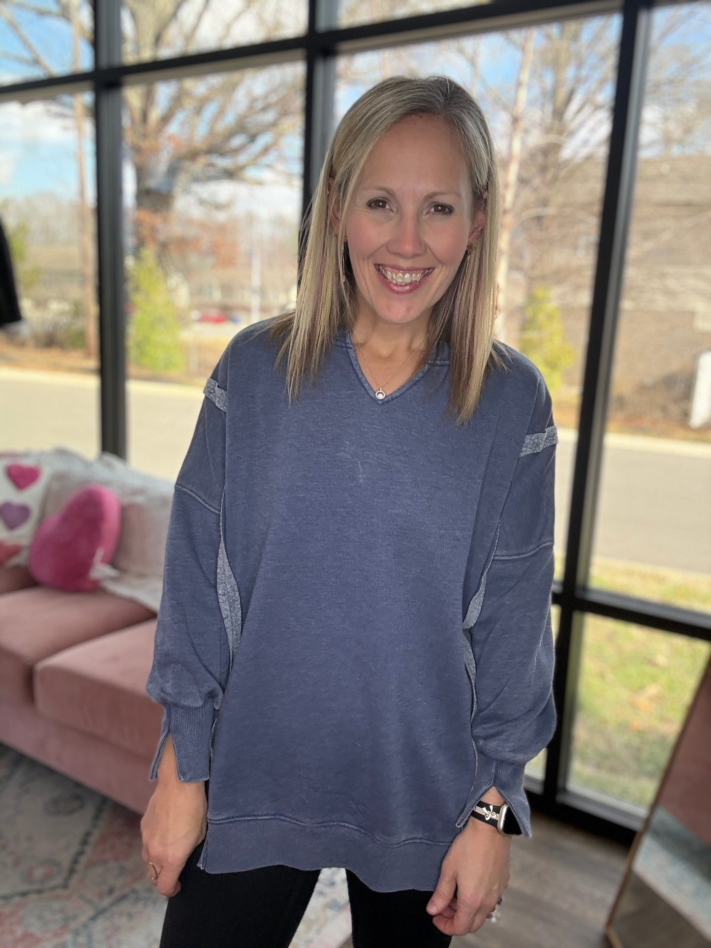 Comfy Cut Crew- Blue