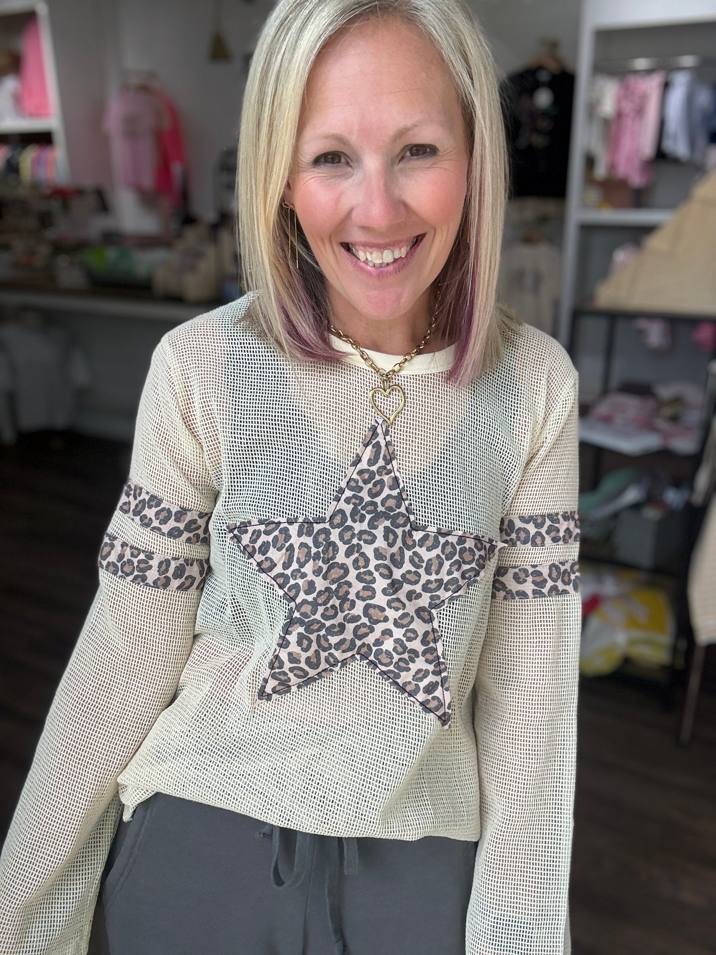 Mellow Mesh Top- Cheetah