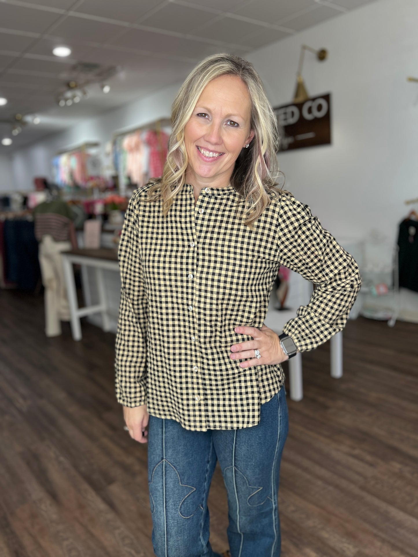 Fall Gingham Top