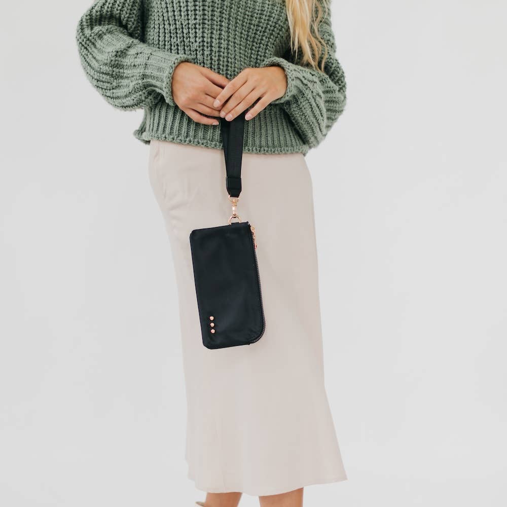 Nylon Wristlet Wallet: Navy