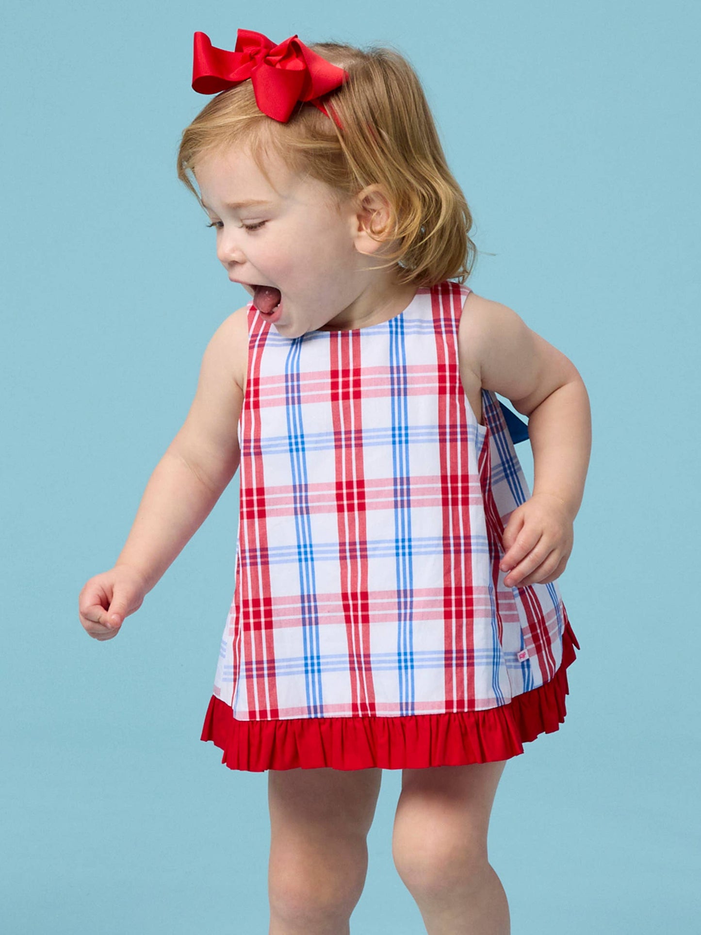 Plaid Ruffle Swing Top & Bloomer Set