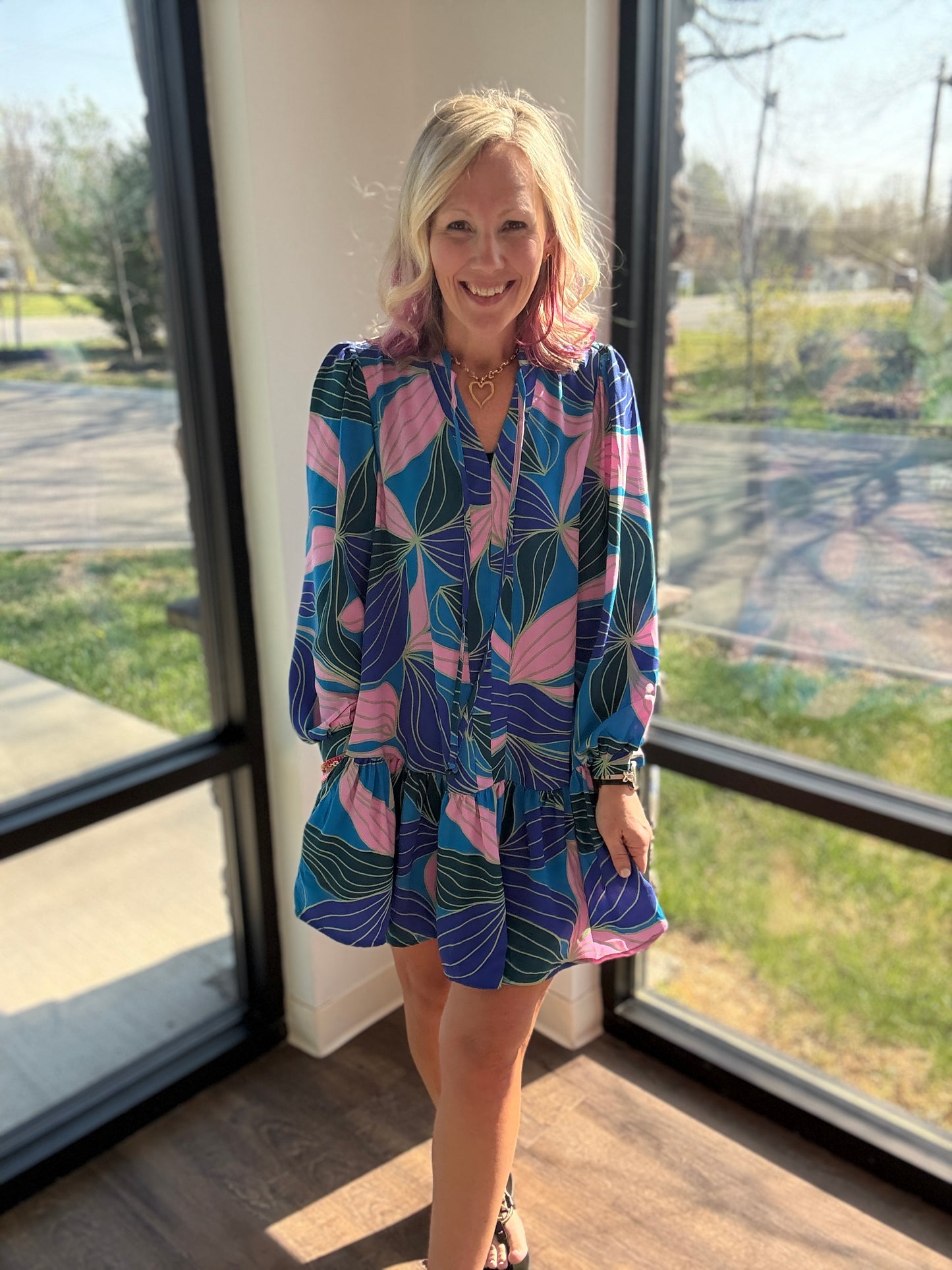 Glow Over Blue Dress