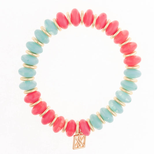 Dallas Bracelet Aqua/Coral