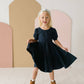 Puff Navy Twirl Dress