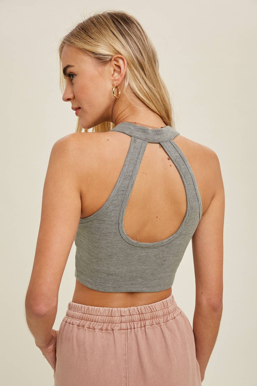 Cutout Core Bra-Olive