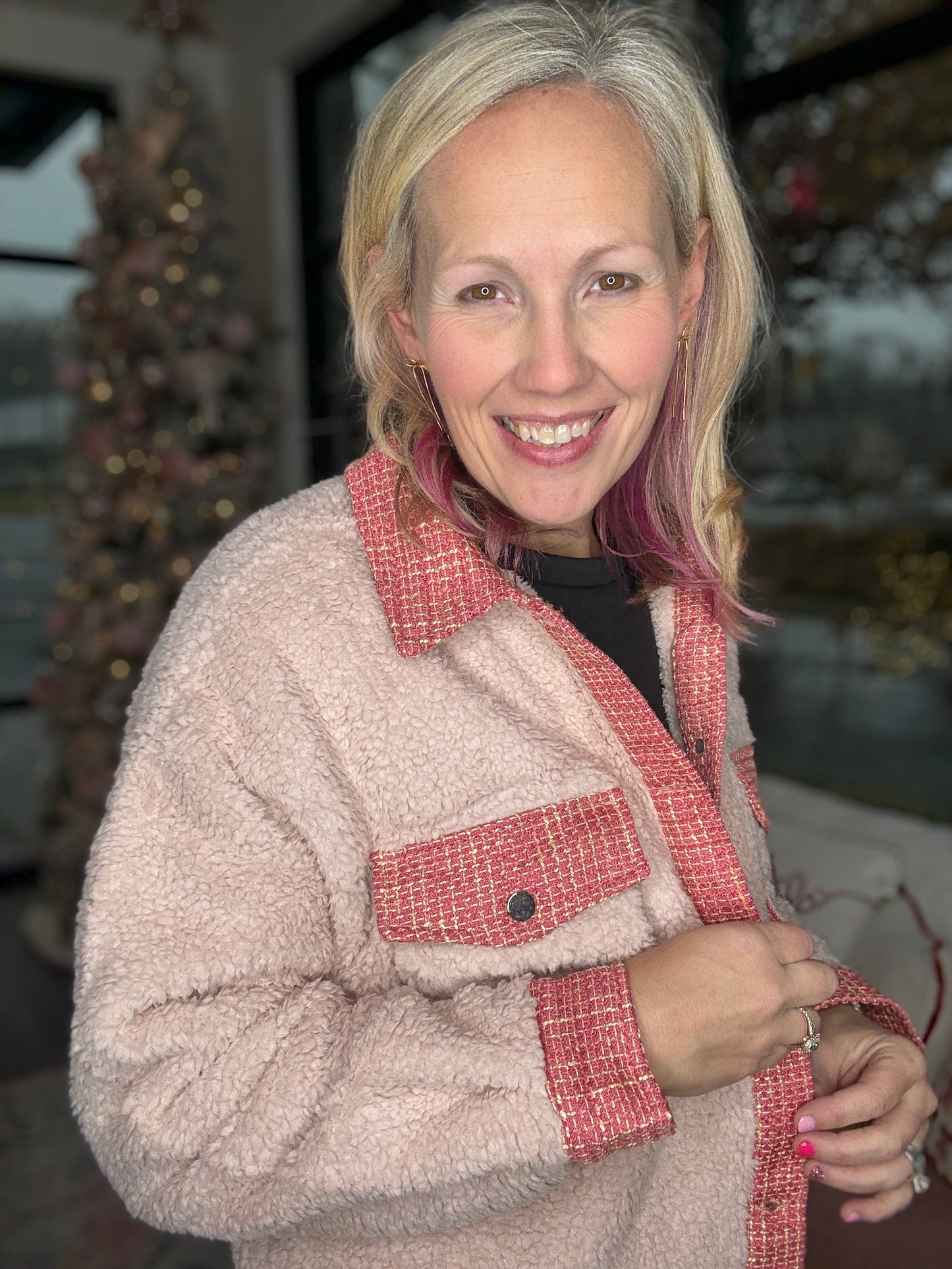 The Tweed Trails Jacket-Pink