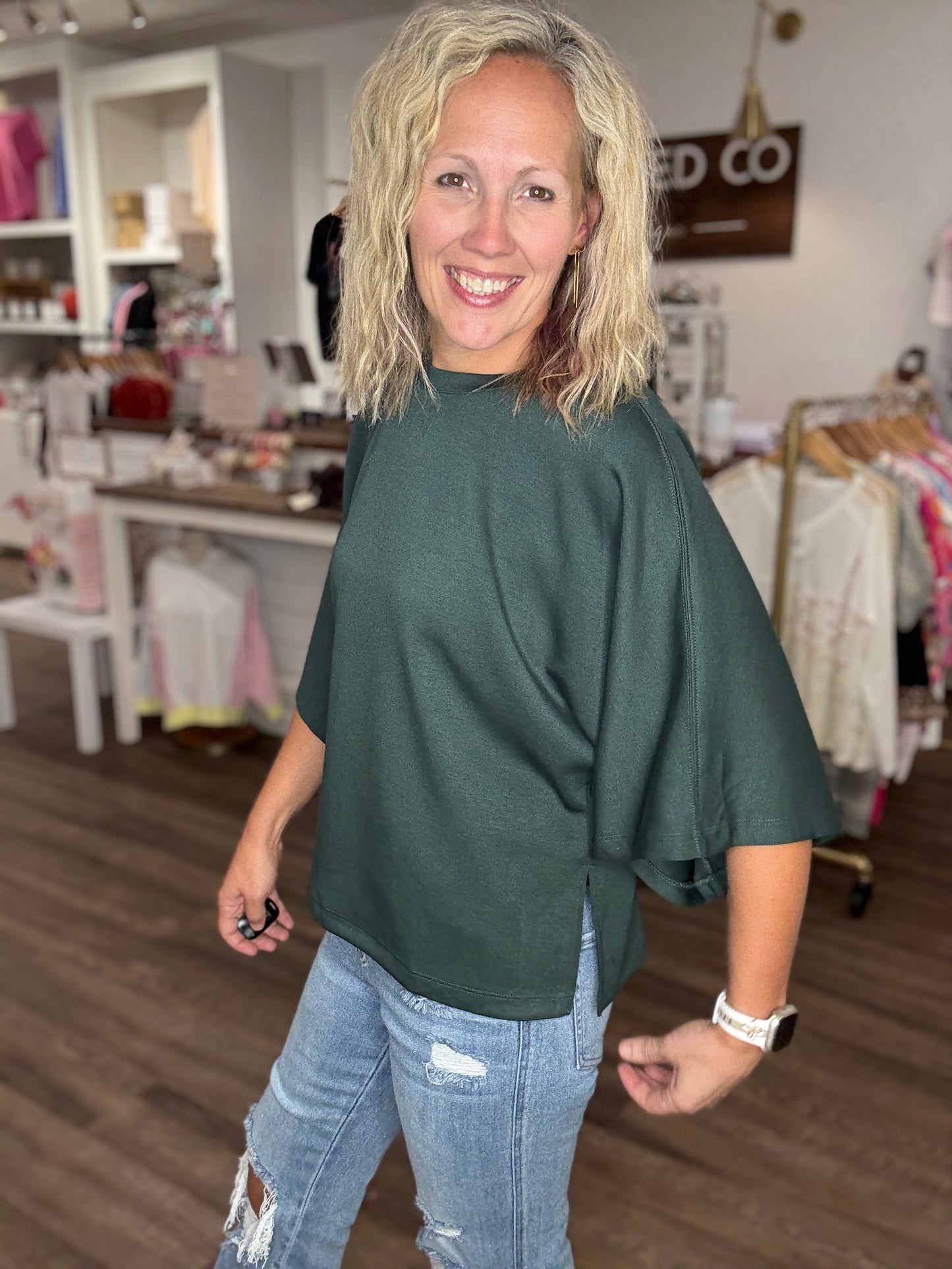 Saturday Stroll Top- Green