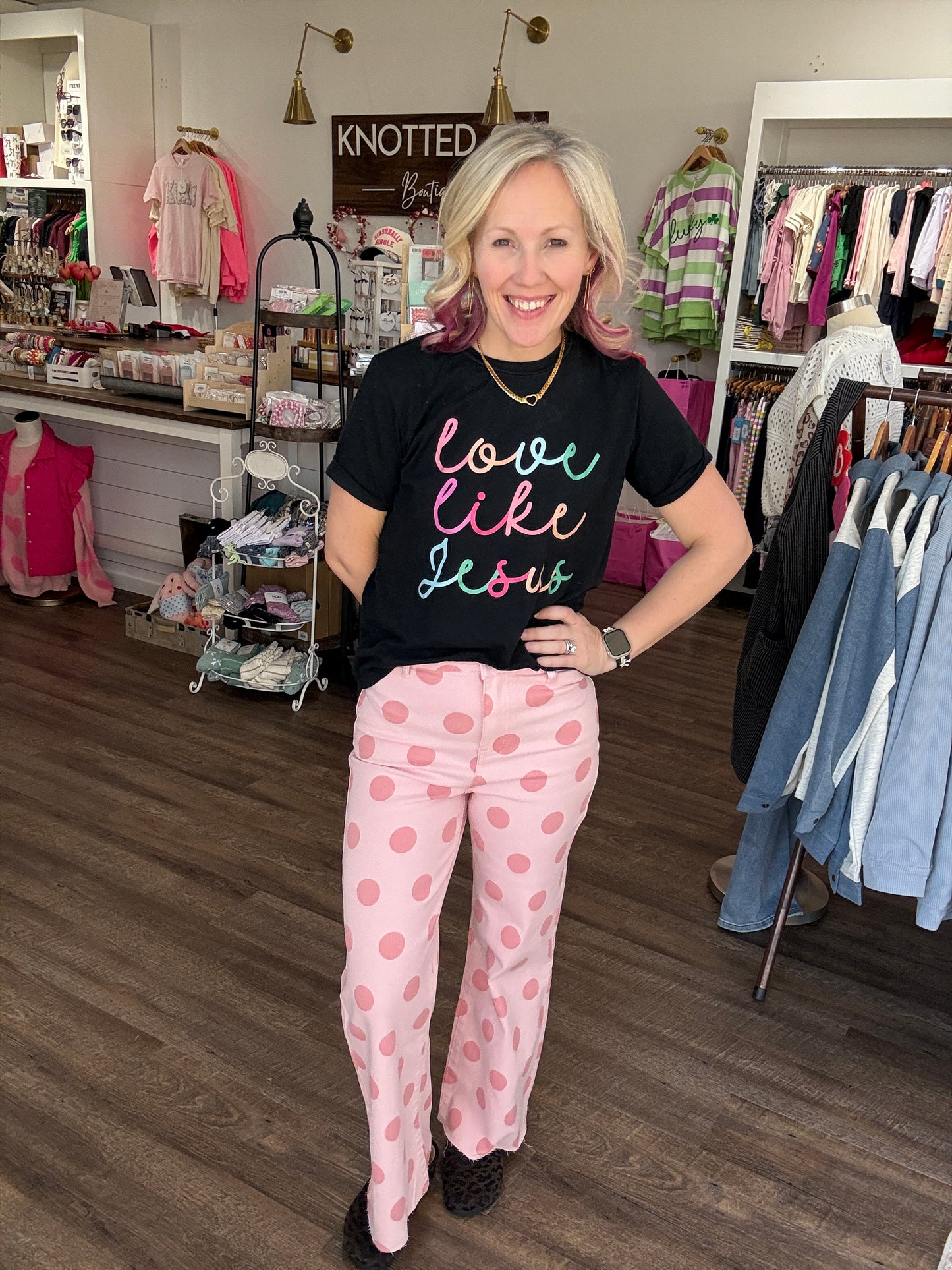 Pink Pop Polka Dot Denim