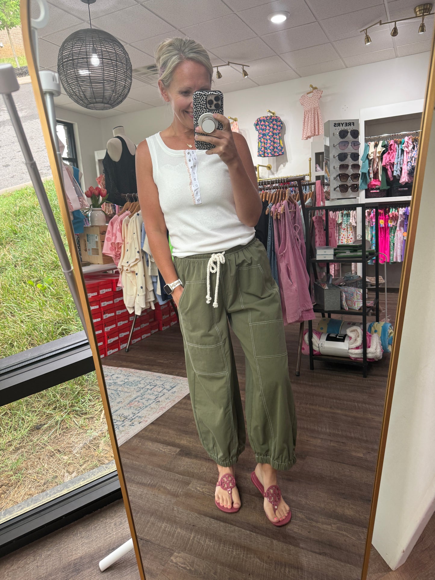 Off Duty Stitch Joggers- Olive