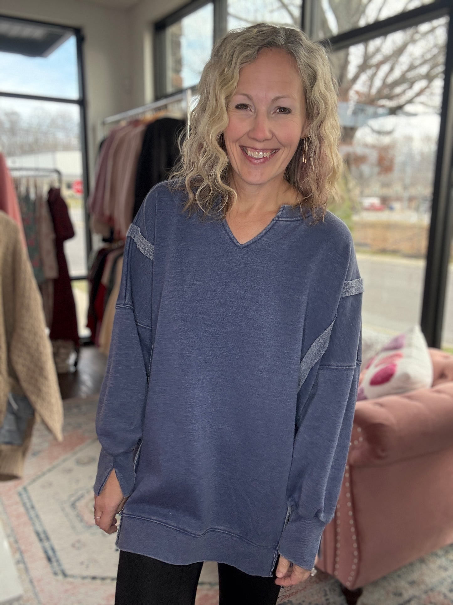 Comfy Cut Crew- Blue