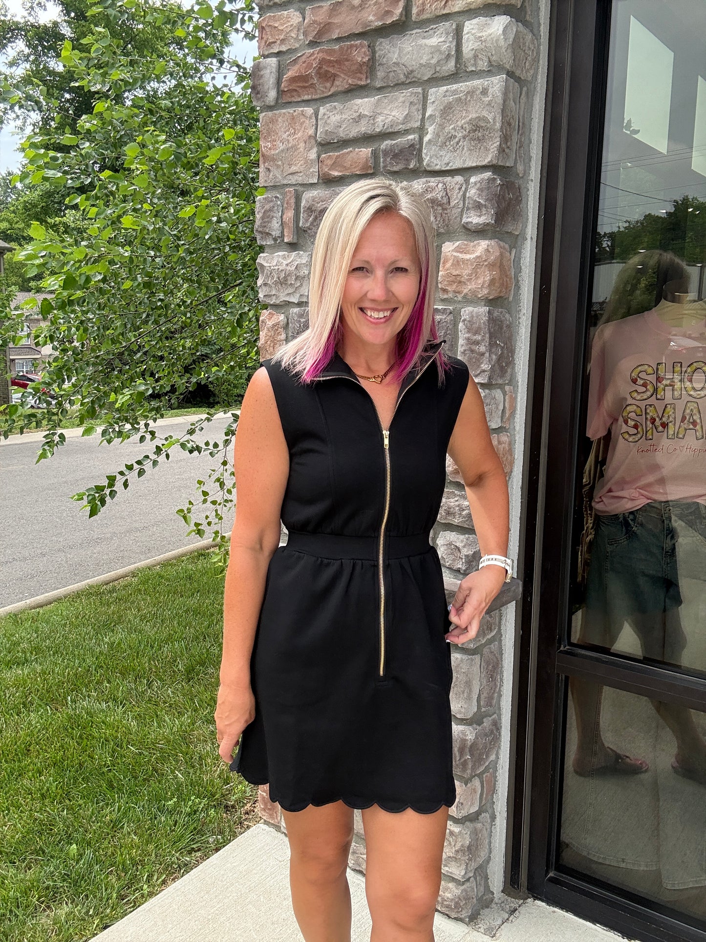 Blackout Scallop Dress