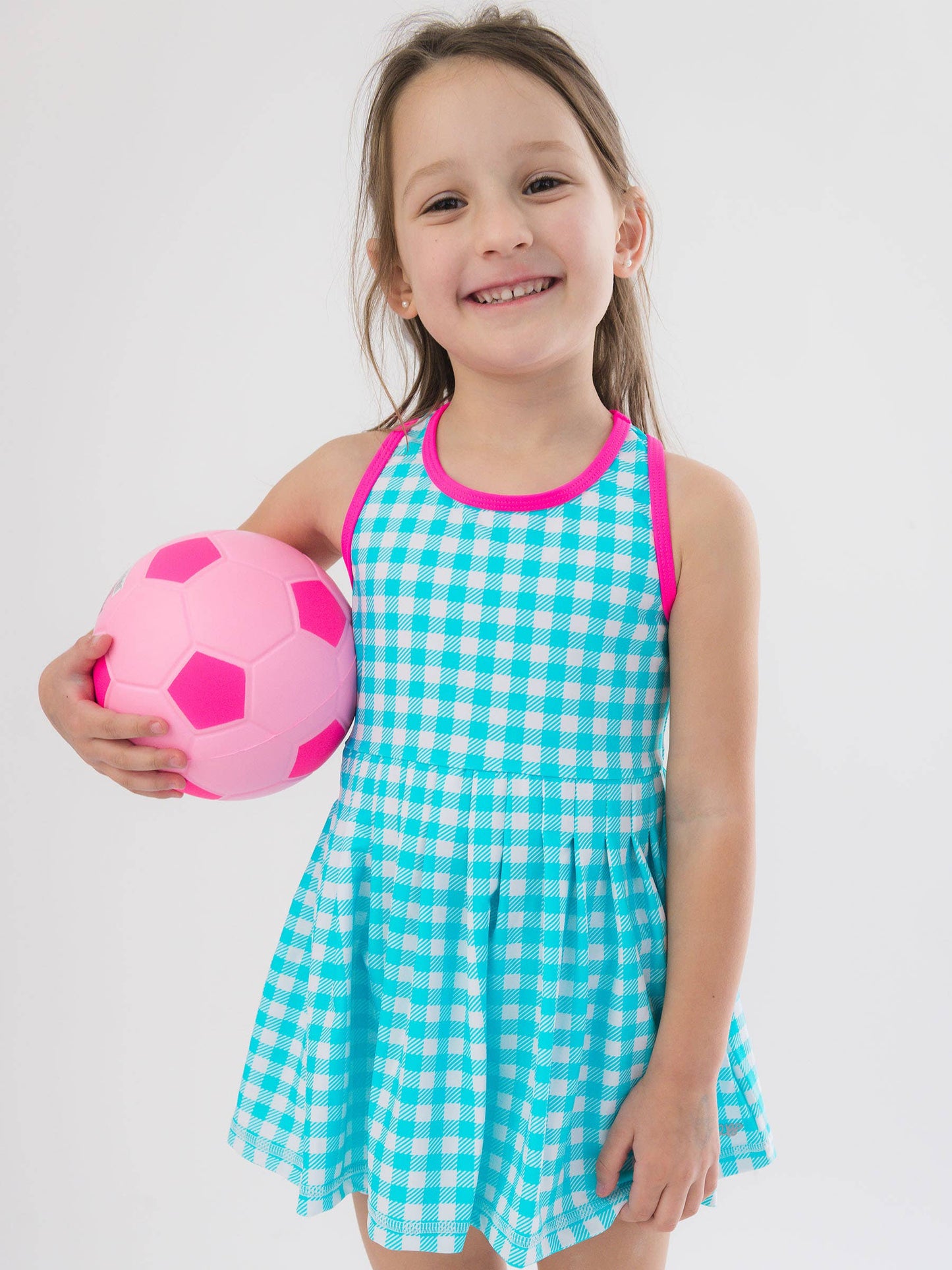 Aqua Gingham Dress