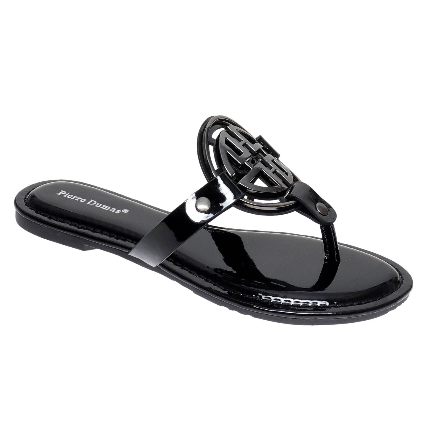 The Milton Sandal- Gloss Black