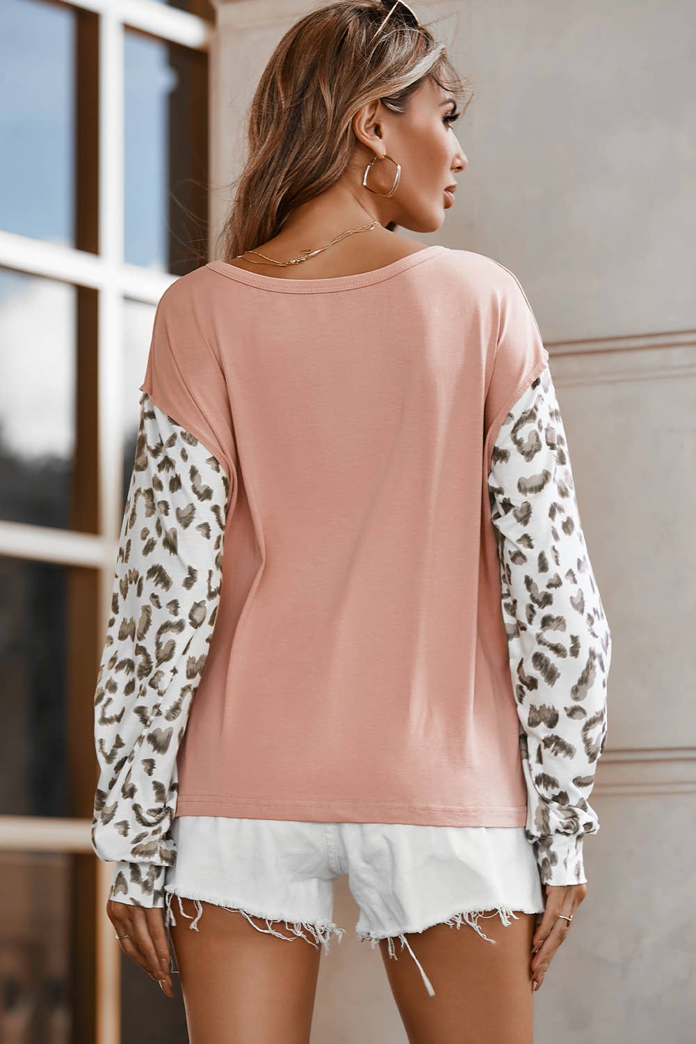 Ava Leopard Colorblock Top