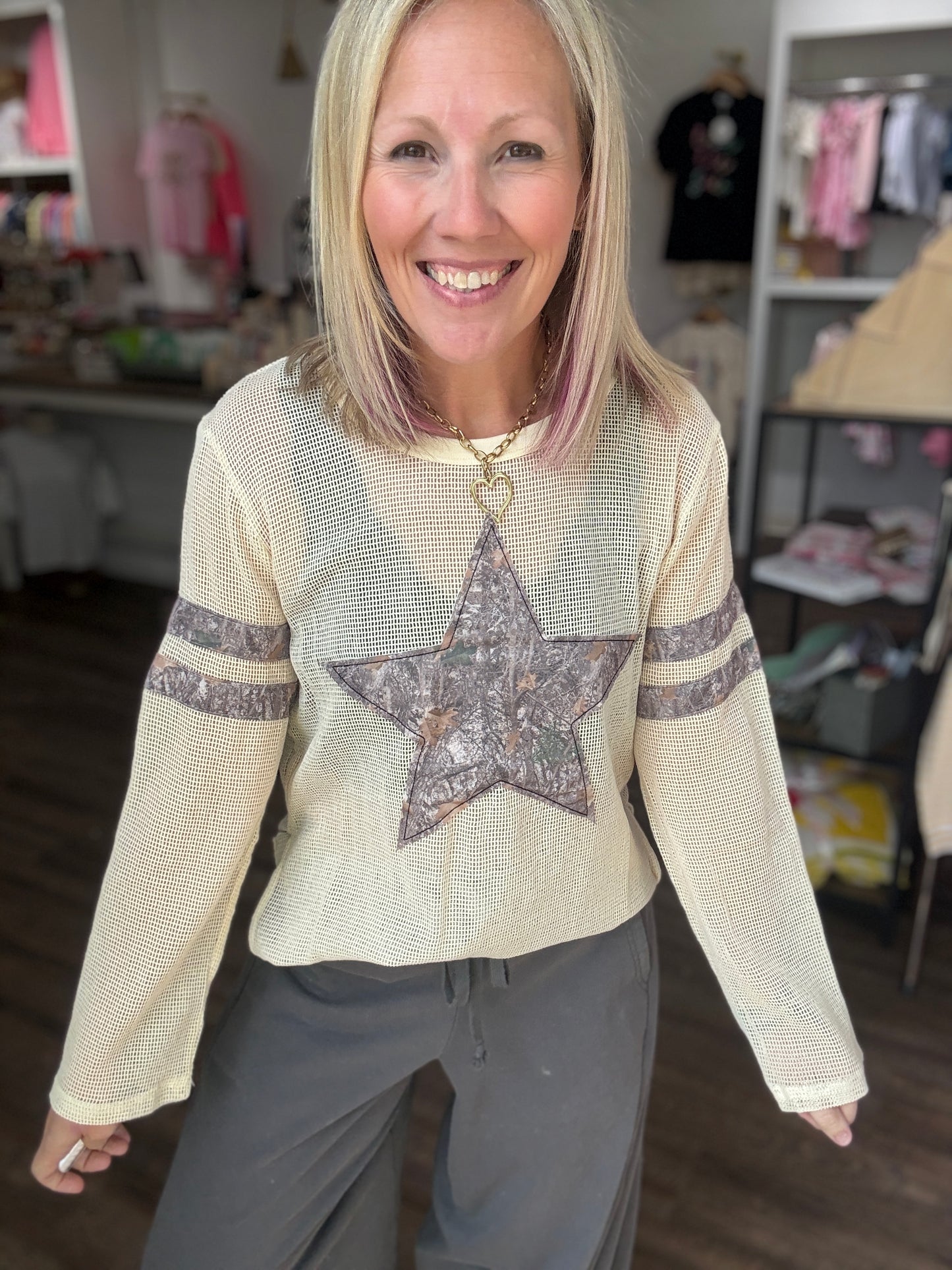 Mellow Mesh Top- Camo