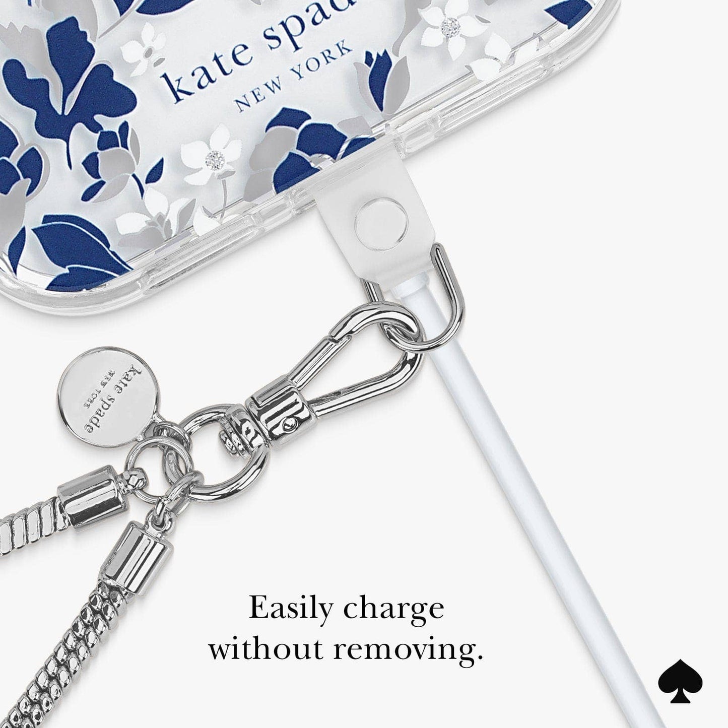 Kate Spade Heart of Silver Phone Charm