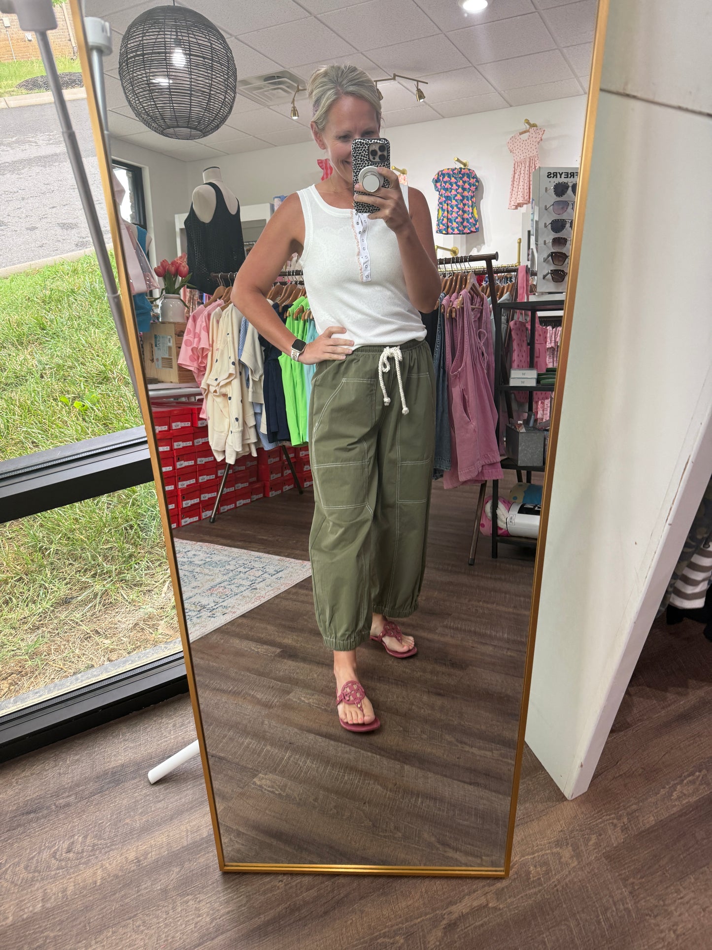 Off Duty Stitch Joggers- Olive