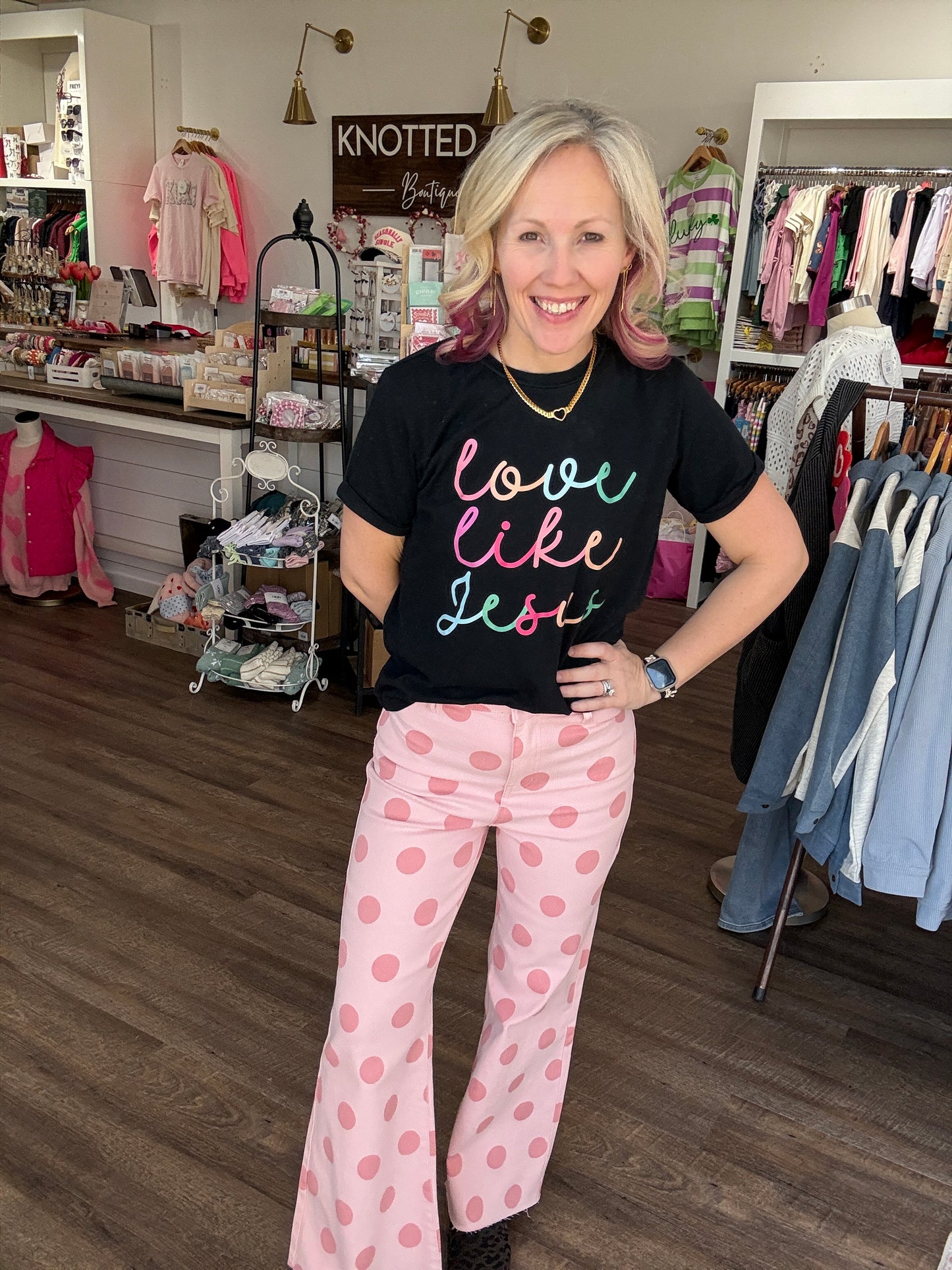 Pink Pop Polka Dot Denim