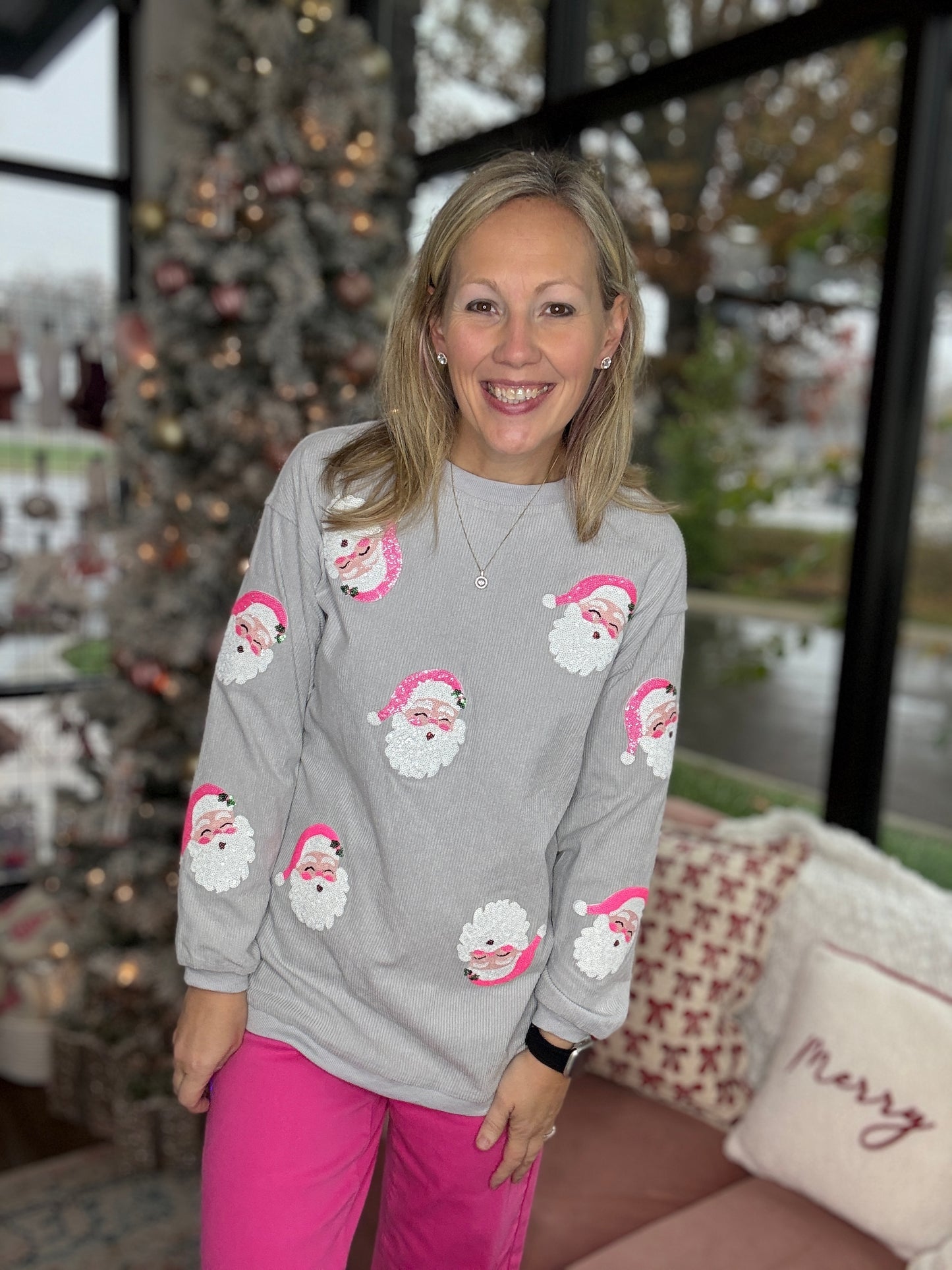 Pink Santa Sweatshirt!