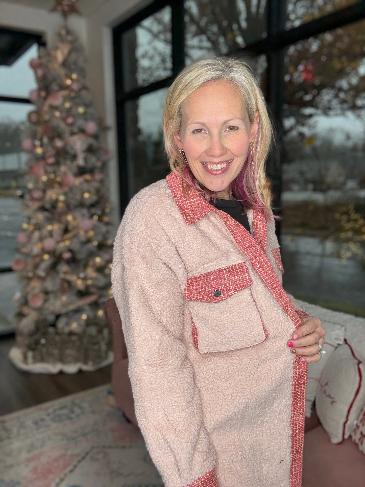 The Tweed Trails Jacket-Pink