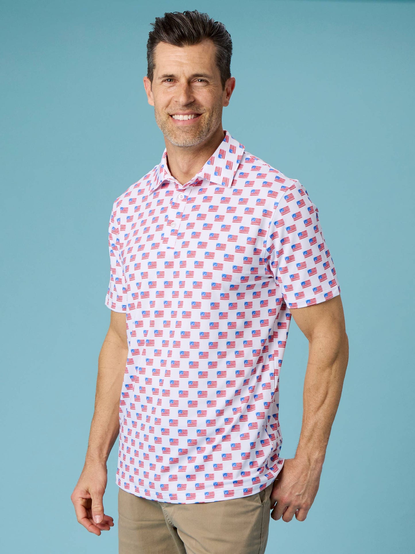 Men's Freedom Flags Polo
