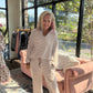 Mocha Striped Pant Set