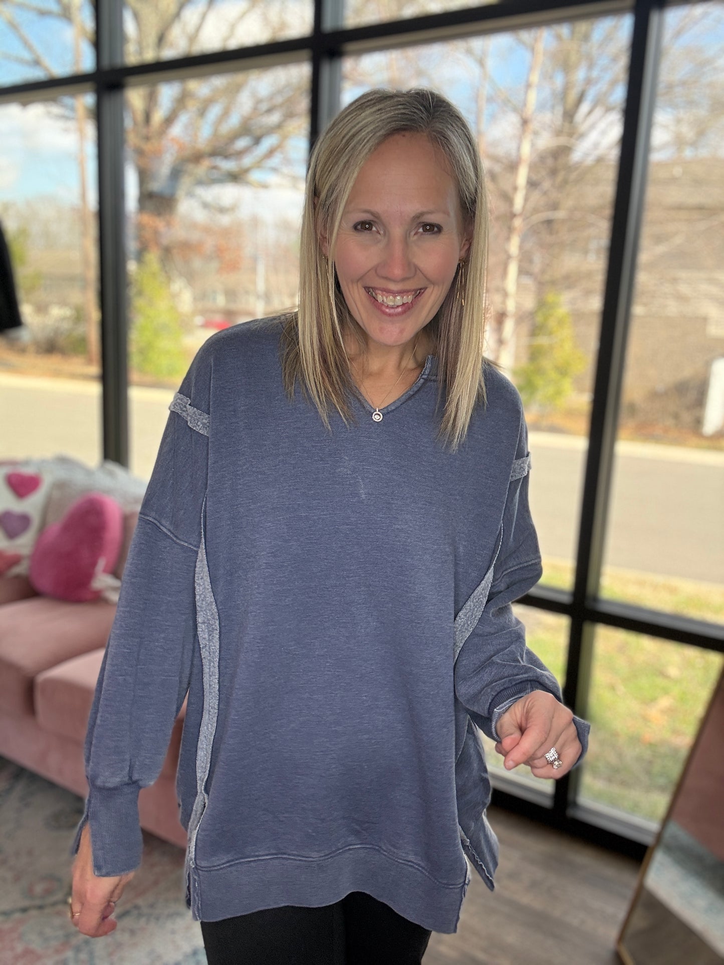 Comfy Cut Crew- Blue