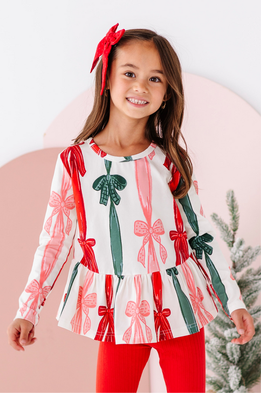 Wrapping Bows Peplum Top