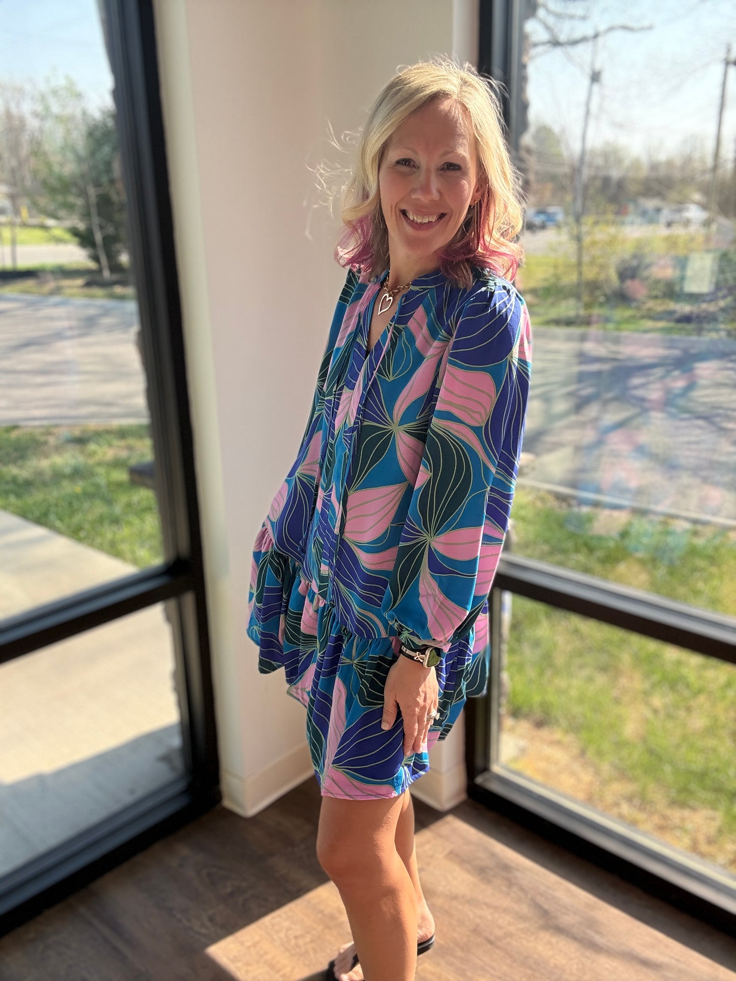 Glow Over Blue Dress