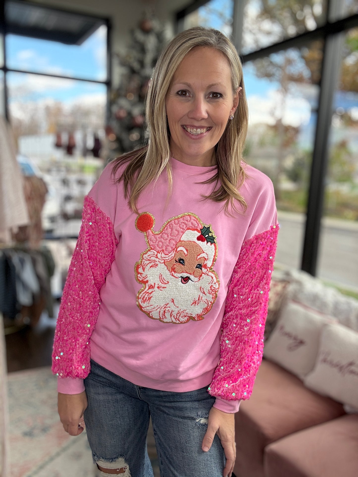 Sequin Santa Sweatshirt