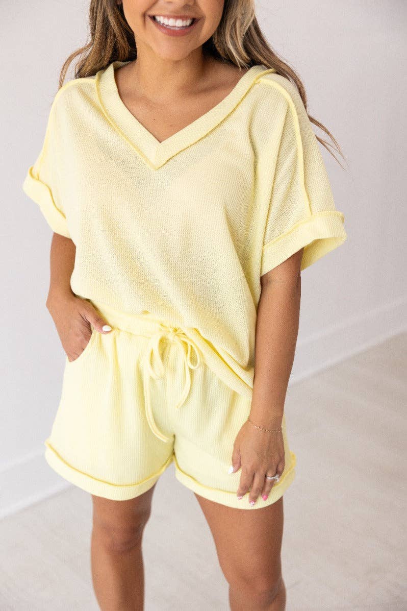 Knit Shorts- Yellow